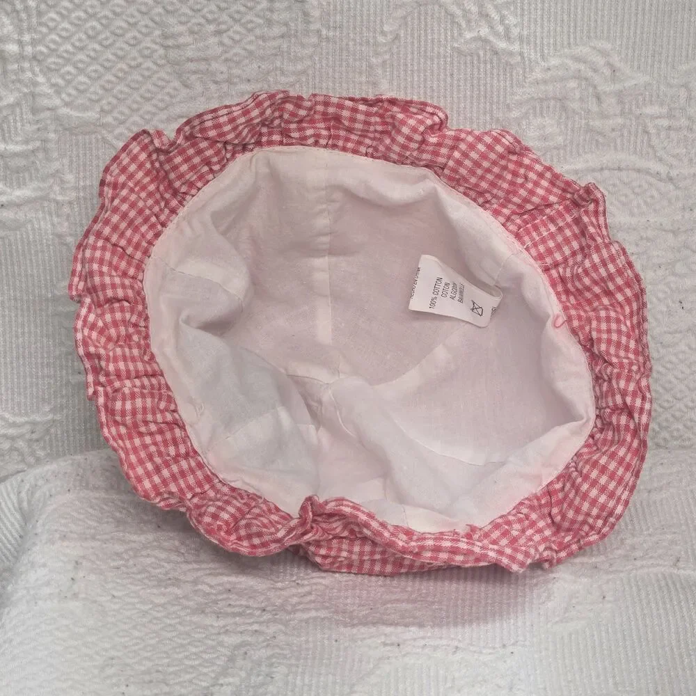 Disney Store Vintage 101 Dalmatians Red Plaid Pinic Cap Hat Baby Infant Toddler - Picture 6 of 8